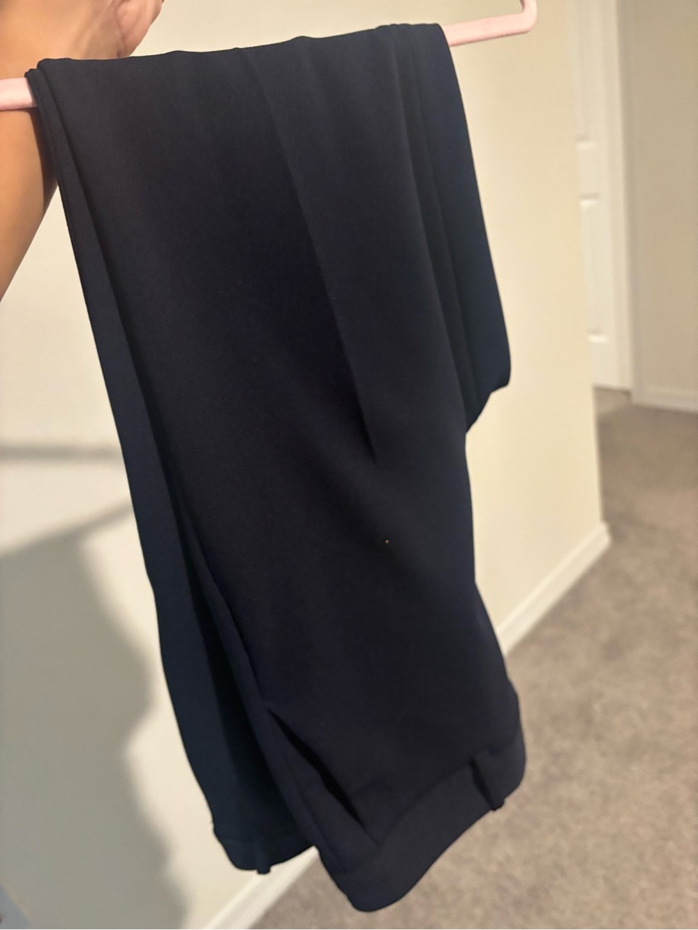 DKNY Navy Midi Dress with Clean Draping